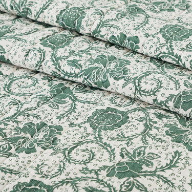 Dorset Green Floral King Quilt 105Wx95L VHC Brands - The Fox Decor
